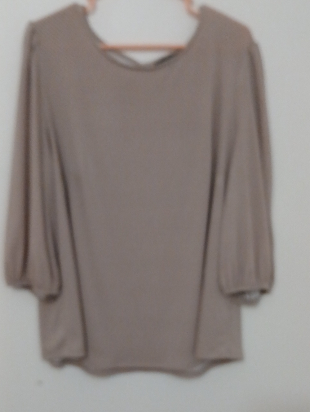 Adrianna Papell Taupe Puff-Sleeve Tunic